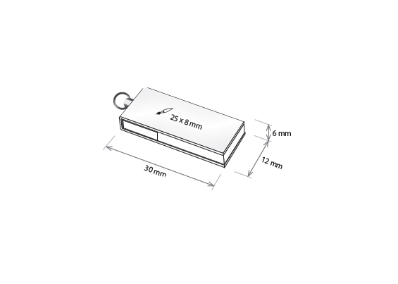 Área de Marcaje - Souvenir Mini pendrive USB para dibujar su logo, verde
