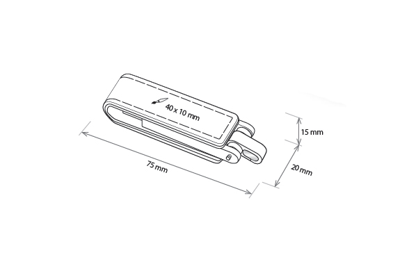 Área de Marcaje - Memoria USB en un cuerpo de cuero con cierre magnético