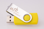 USB de memoria USB populares Rotary Twister - amarillo y plata
