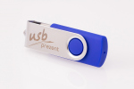 Memoria USB con el logotipo de Rotary Twister - azul-plata