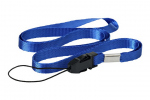 Correa larga azul para una memoria USB con la impresión