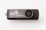 Memoria USB con impresión rotativa Twister --negro negro