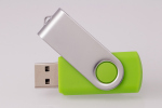 Memoria USB promocional con el logotipo de Rotary Twister - verde y plata