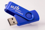 USB flash de la publicidad más barata Rotary Twister - azul-azul