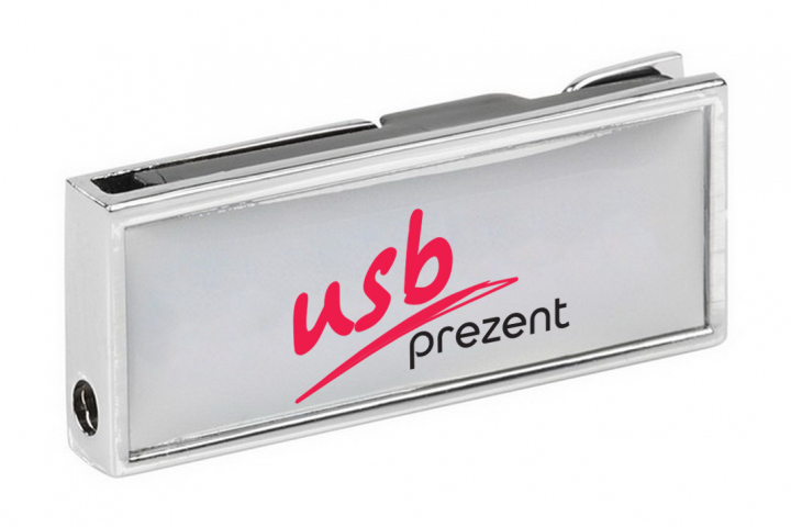 Plástico y metal de memoria USB delgado con un adhesivo P24-SLIM-doming