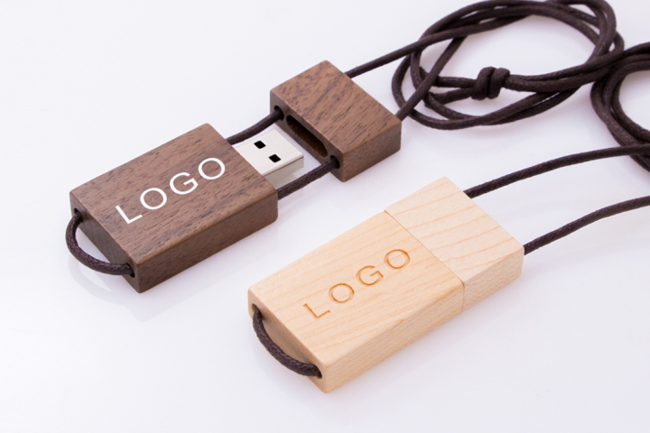 Flash drive de madera personalizada con logo láser o impreso - WD11